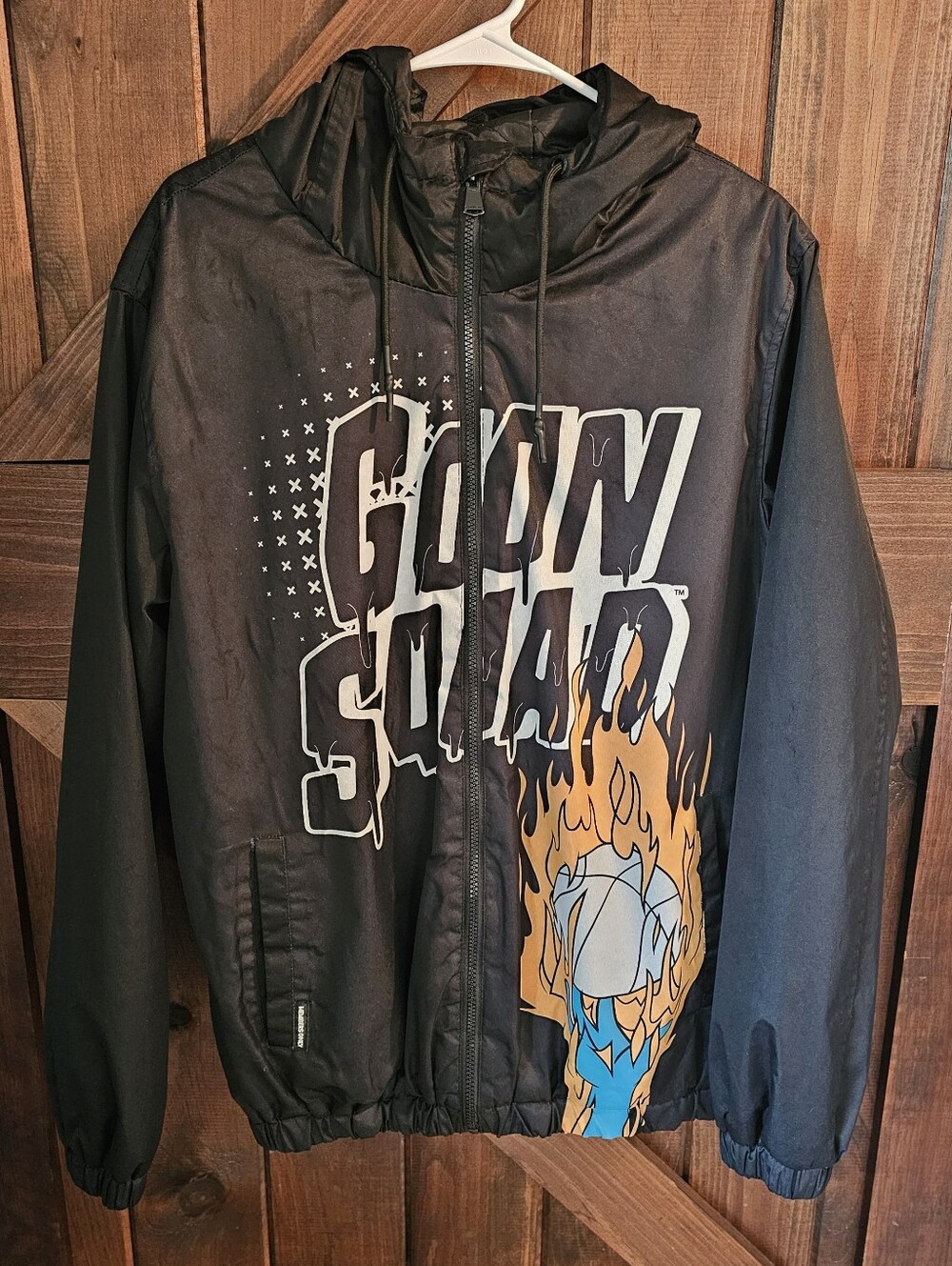 Members Only Looney Tunes Goon Squad Adult Black Windbreaker Jacket Size Large
